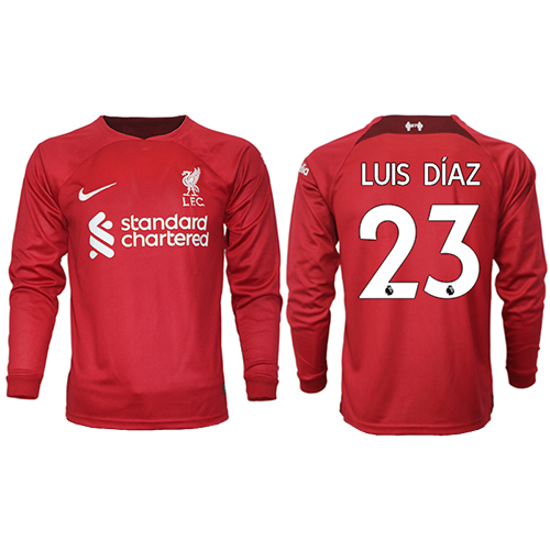 Liverpool Luis Diaz #23 Hjemmedrakt 2022-23 Langermet Liverpool Luis Diaz #23 Hjemmedrakt 2022-23 Langermet